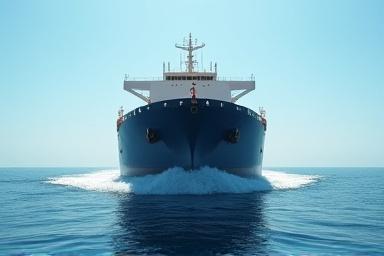 Buque carguero en alta mar